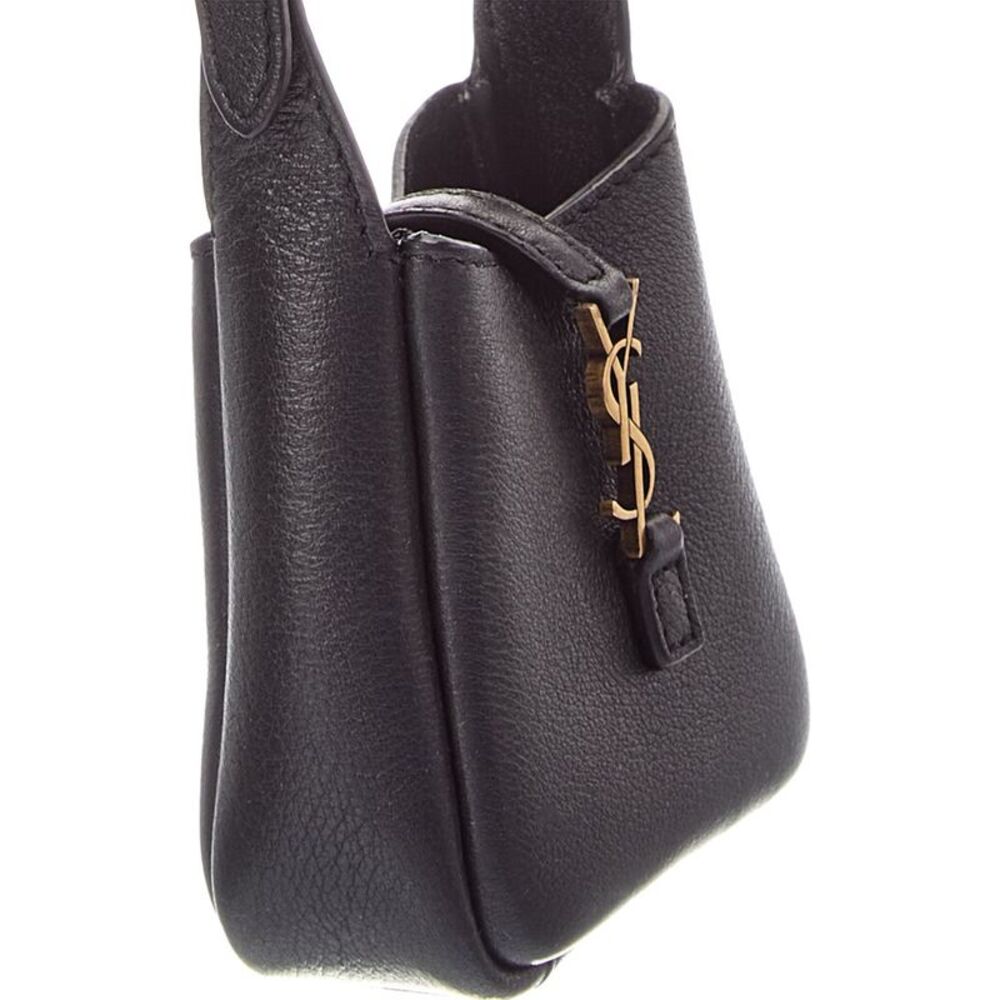 Saint Laurent Le 5 A 7 Micro Leather Hobo Bag, Black - Picture 3 of 4